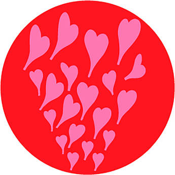 Rosco Rising Hearts 2-Color Wedding Glass Gobo (Custom Size)
