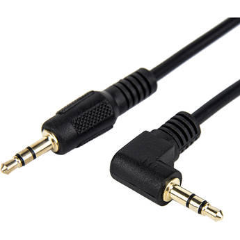 Rocstor Slim Straight 3.5mm Male to Right-Angle 3.5mm Male Stereo Audio Cable (6', Black)