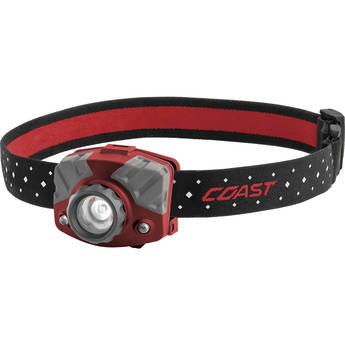 COAST FL75R Dual-Color Pure Beam Focusing Rechargeable LED Headlamp (Red/Gray)