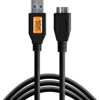 Tether Tools TetherPro USB 3.0 Male Type-A to USB 3.0 Micro-B Cable (6', Black)