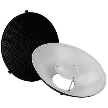 FotodioX Pro Beauty Dish Kit with 50-Degree Honeycomb Grid for Multiblitz Profilux Flash Heads (16")