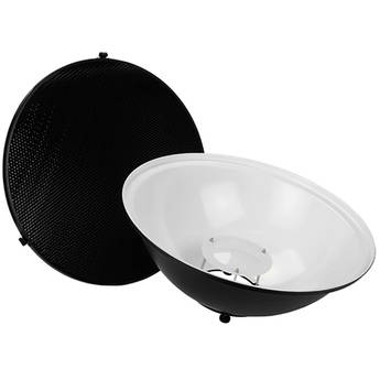 FotodioX Pro Beauty Dish Kit with 50-Degree Honeycomb Grid for Paul C. Buff Einstein Flash Heads (18")