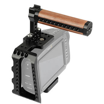 DigitalFoto Solution Limited Formfitting Half Cage with Wooden Top Handle for BMPCC 4K