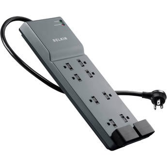 Belkin 8-Outlet Home and Office Surge Protector with Telephone Protection (Black, 6')