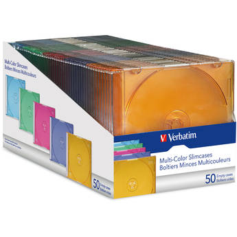 Verbatim CD/DVD Slim Colored Cases (50)