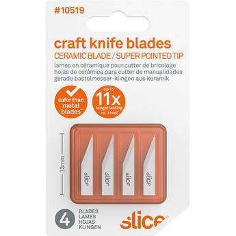 Slice 10519 Ceramic Craft Blades (Straight-Edge, Pointed Tip, Pack of 4)