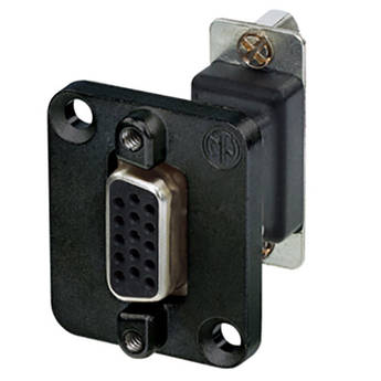 15-Pin D-Sub Female-Female Feed Through Adapter D-Shape Housing (Black)