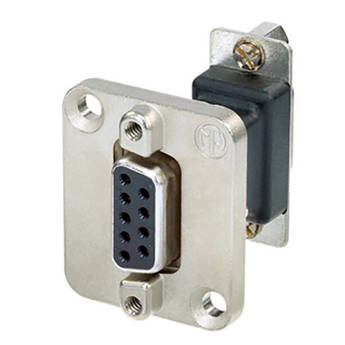 9-Pole D-Sub Feedthrough Female to Female Adapter with D-Shape Housing (Nickel)