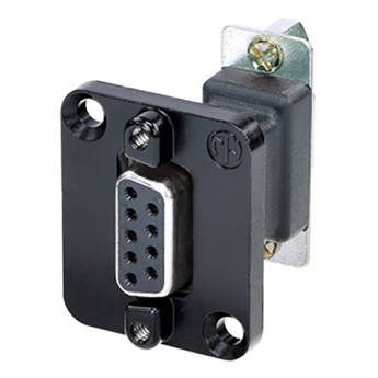 9-Pole D-Sub Feedthrough Female to Female Adapter with D-Shape Housing (Black Chromium)
