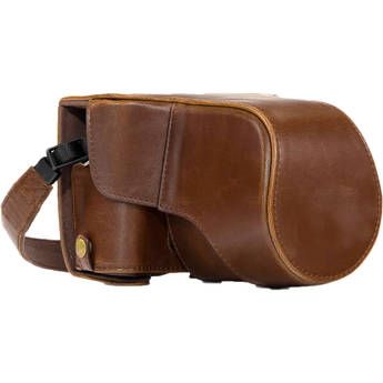 MegaGear Ever Ready PU Leather Case & Strap for Fujifilm X-T10/T20 with 16-50/18-55mm (Dark Brown)