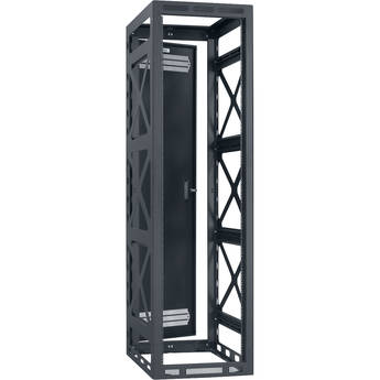 Lowell Manufacturing Rack-Seismic-44U, 36' Deep, 2-Pair Rails, Rear Door (Black)