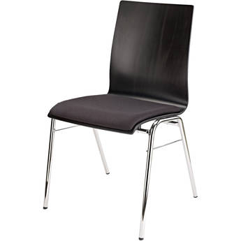 K&M Stacking Chair with Black Seat Cushion (Black)