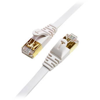 Tera Grand Cat 7 Shielded Ultra Flat Ethernet Patch Cable (10Gb, 6', White)