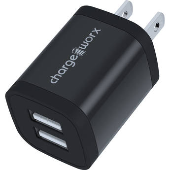 ChargeWorx Dual USB-A Wall Charger (Black)
