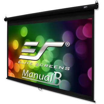 Elite Screens Manual B-Series 16:9 Pull-Down Projection Screen (120", Black Case)