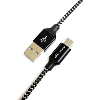 Tera Grand USB-C 2.0 to USB-A Braided Cable (6', Black/White)
