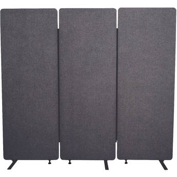 Luxor RECLAIM Acoustic Room Dividers (3-Panel System, Slate Gray)