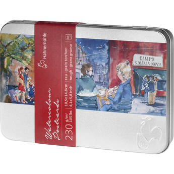 Hahnemuhle Rough Watercolor Postcards in Metal Box (4.1 x 5.8", 30 Sheets)