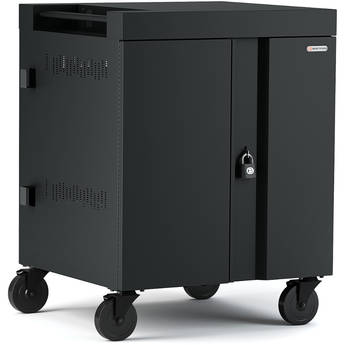 Bretford CUBE Cart 32-Device Charging Cart with 270° Doors (Black)
