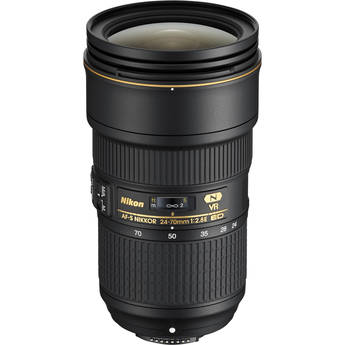 Nikon AF-S NIKKOR 24-70mm f/2.8E ED VR Lens (Refurbished)