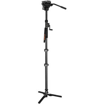 E-Image Carbon Fiber Monopod with Hand Crank and GH04F Fluid Head