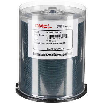 CMC Pro 700MB CD-R Inkjet-Printable 48x Discs (100-Disc Cakebox)