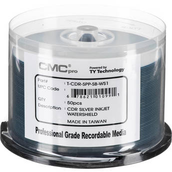 CMC Pro 700MB CD-R WaterShield Silver Printable 48x Discs (Pack of 50)