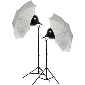 Impact Tungsten Two-Floodlight Kit with 6' Stands & Umbrella Kit