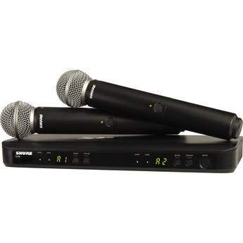 Shure BLX288/SM58 Dual-Channel Wireless Handheld Microphone System with SM58 Capsules (H9: 512 to 542 MHz)