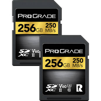 ProGrade Digital 256GB Gold UHS-II SDXC Memory Card (2-Pack)