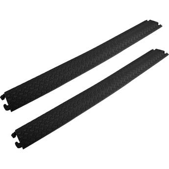 Pyle Pro Drop-Over Cable Protector Ramp (2-Pack, Black, 39.96 x 5.1 x 1.18")