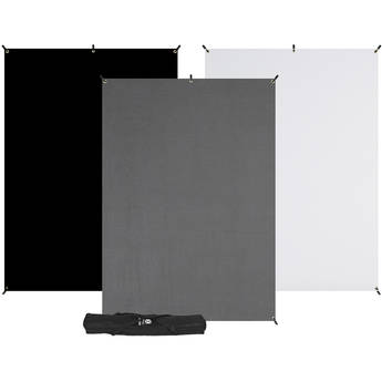 Westcott X-Drop 3-Pack Backdrop Kit (White/Black/Gray, 5 x 7')