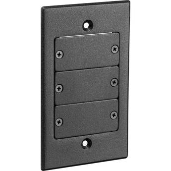 Kramer FRAME-1G Three-Insert Frame for Single-Gang Wall Plate Inserts (Black)