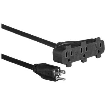 Century Wire and Cable SJTW Triple Tap Extension Cord (12 AWG, Black, 10')