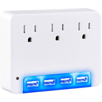 CyberPower P3WUN 3-Outlet Adapter with Backlit USB (Tamper-Resistant/Night Light)