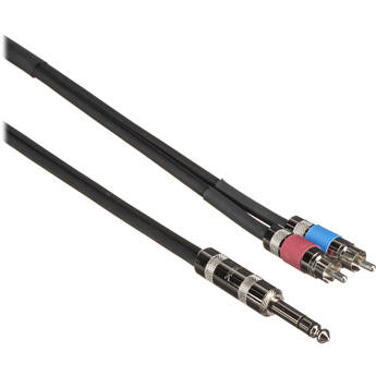 Pro Co Sound Insert Y-Cable 1/4" Male Phone TRS Stereo To 2x RCA - 20'