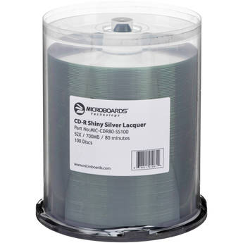 Microboards CD-R Shiny Silver Lacquer 52x (100 Pk Spindle)