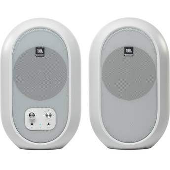 JBL 1 Series 104-BT Compact Powered Desktop Reference Monitors with Bluetooth (White Matte)