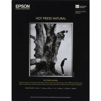 Epson Hot Press Natural Paper (17 x 22", 25 Sheets)