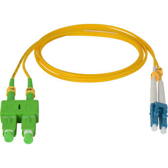 Camplex APC SC to UPC LC Premium Bend Tolerant Singlemode Duplex Fiber Patch Cable (32.8', Yellow)