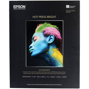 Epson Hot Press Bright Paper (13 x 19", 25 Sheets)