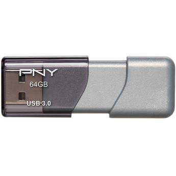 PNY 64GB Turbo Attaché 3 USB 3.0 Flash Drive (Gray)