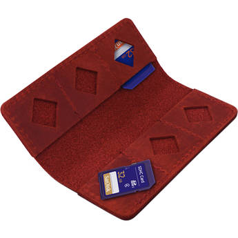 MegaGear Leather SD Card Holder (Red)