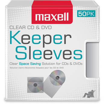 Maxell CD and DVD Keeper Sleeves (Clear, 50-Pack)