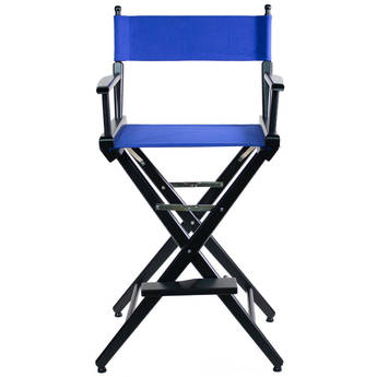 Filmcraft Pro Series Tall Director's Chair (30", Black Frame, Blue Canvas)