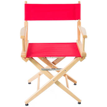 Filmcraft Pro Series Short Director's Chair (18", Natural Frame, Red Canvas)