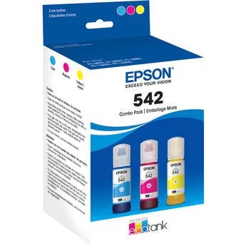 Epson T542 Multi-Color Ink Bottle Pack (Cyan, Magenta, Yellow)