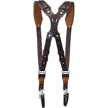 RL Handcrafts Clydesdale Pro-DLX Dual Leather Camera Harness (Medium, Coffee/Tan)