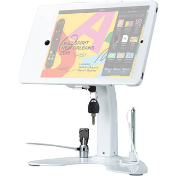 CTA Digital Kiosk Stand with Locking Case & Cable for iPad 10.2" (7th, 8th & 9th Gen, White)