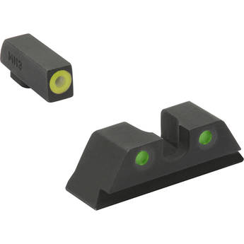 Meprolight HVS Sights for Glock 9mm/.357 SIG/.40/.45 GAP (Yellow Front, Green Rear)